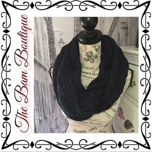 Navy Cable Knit Infinity Scarf
